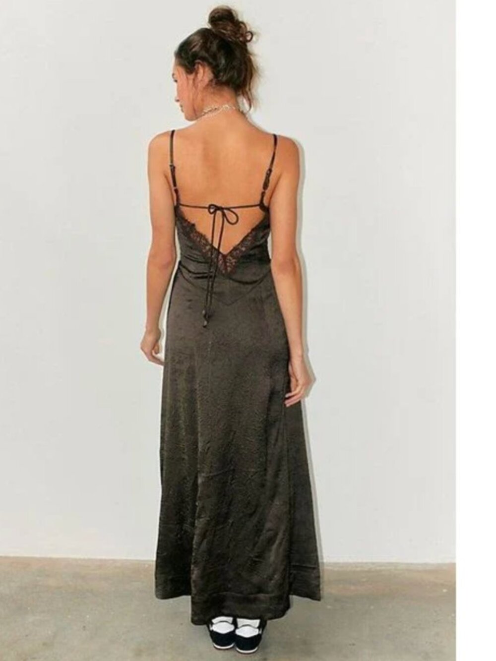 Free People Women Dark Brown Maybe Forever Maxi Dress Size 0 or 2 NWOT - Picture 4 of 7